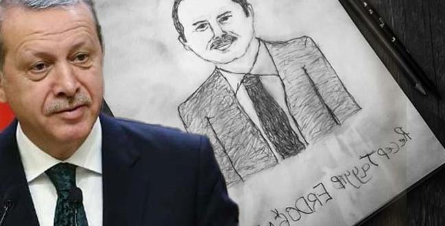 Ərdoğan onun şəklini çəkən fiziki qüsurlu qıza belə təşəkkür etdi - video