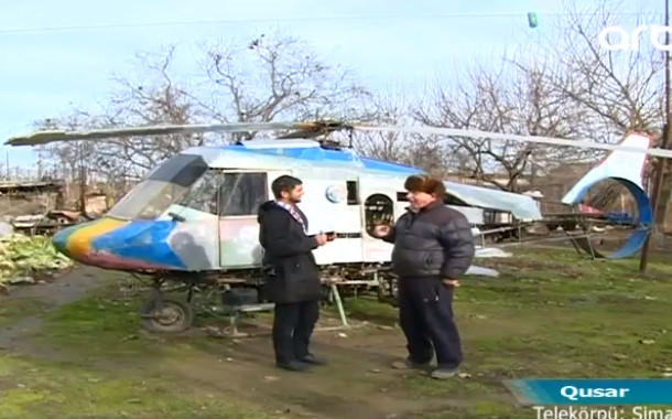 Qusar sakini siqaret pulunu yığıb helikopter düzəltdi — VİDEO