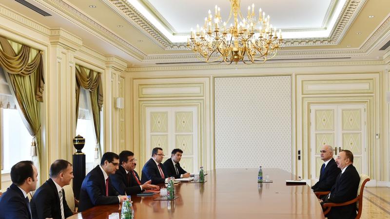 İlham Əliyev Türkiyənin iqtisadiyyat nazirini qəbul etdi