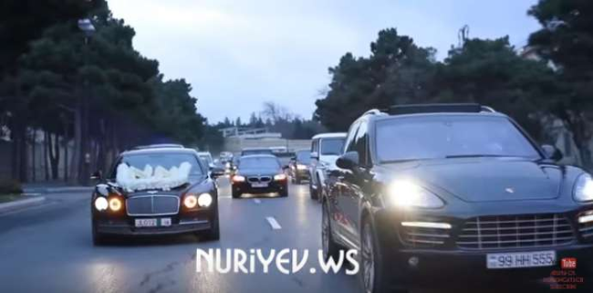 Bakıda nömrəsi 555 olan avtomobillərin möhtəşəm toy karvanı - VİDEO