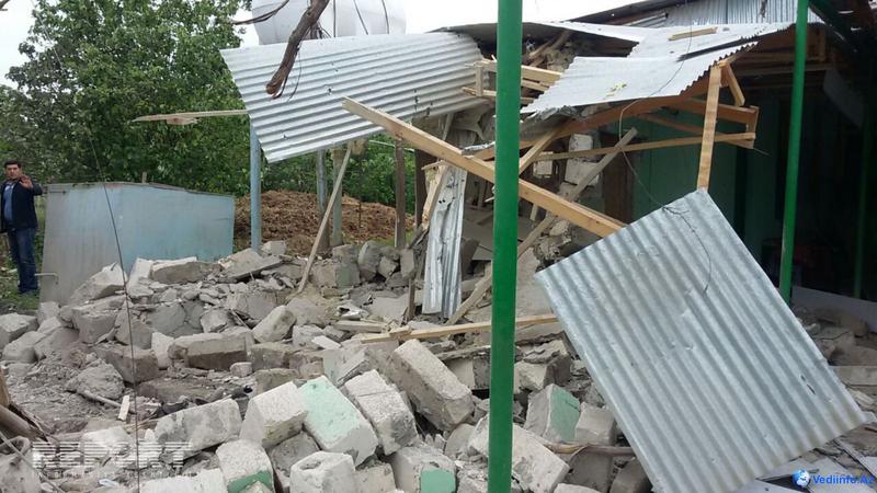 Ermənilərin atdığı mərmi Ağdamda fərdi yaşayış evinə düşdü - VİDEO