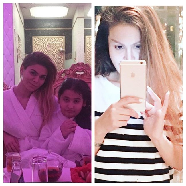 Rəqsanənin qızları hamam xalatında - FOTO