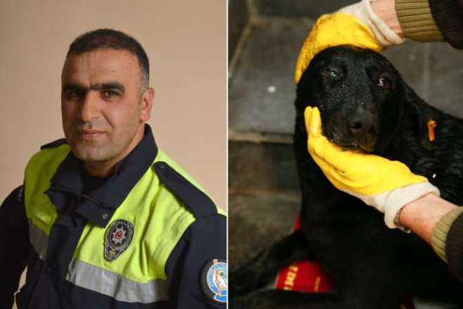 Şəhid olan polisin iti hadisə yerindən ayrılmır - FOTOLAR