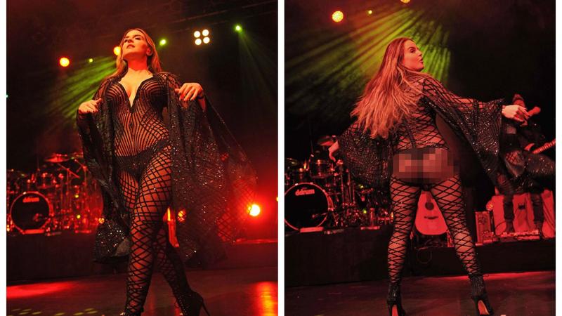 Məşhur müğənninin elə yeri göründü ki... - FOTOLAR