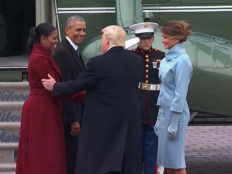 Trampdan maraq doğuran hərəkət: Mişel Obamaya nə dedi? - VİDEO