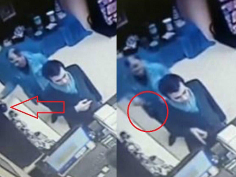 Bakıda mağazadan bahalı spirtli içki oğurlayanlar kameraya düşdülər - VİDEO