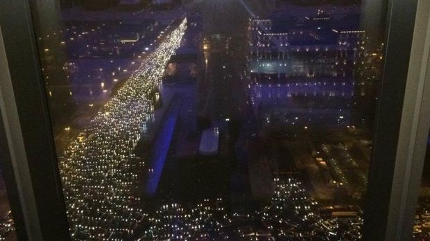 Bakıda sonu görünməyən tıxac – FOTO