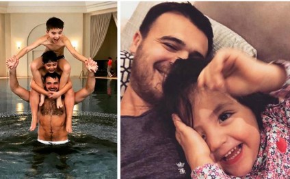 Emin Ağalarov Əminə və əkizləri ilə belə dincəldi - FOTOLAR