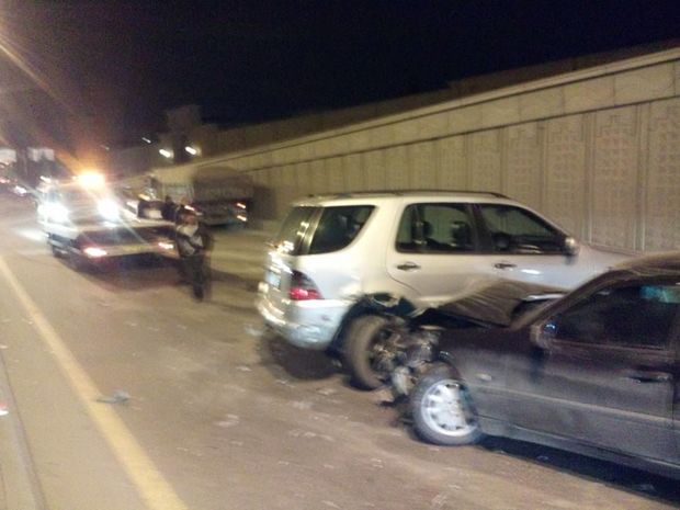 Bakıda zəncirvari qəza: 9 avtomobil toqquşdu – FOTO