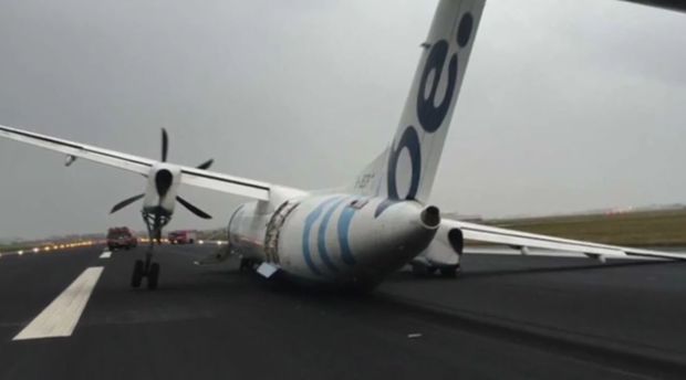 Sərnişin təyyarəsi Amsterdam aeroportunda sərt eniş edib – VİDEO