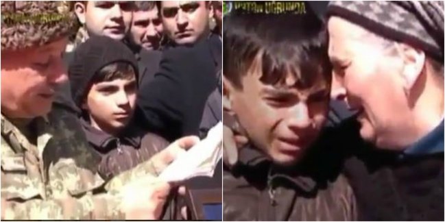 Şəhidimizin oğlu gözyaşları içində: