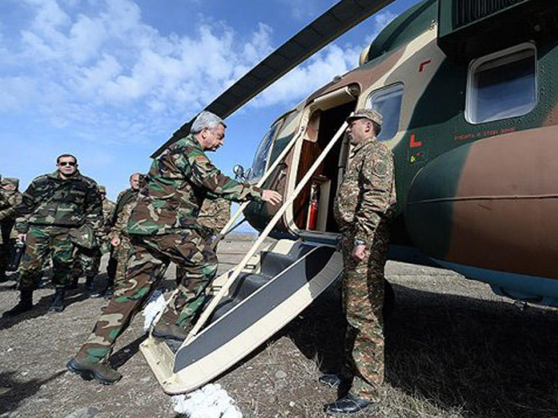 Ermənistan prezidentinin vertolyotunu vurmaq istədilər - FOTO