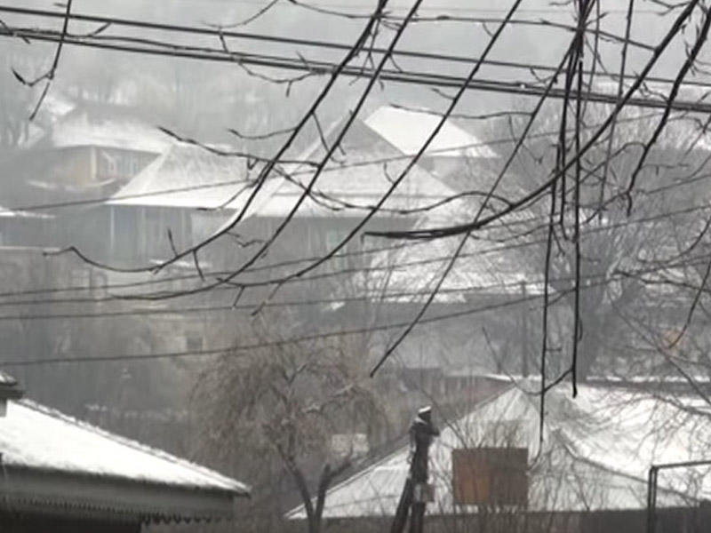 Apreldə qar görən Şəki - VİDEO