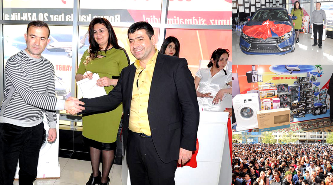 Mingəçevirdəki “5+ Supermarketlər şəbəkəsi”dən möhtəşəm lotereya - AVTOMOBİL UDULDU, 4 ŞƏHİD AİLƏSİNƏ HƏDİYYƏLƏR VERİLDİ+FOTOLAR