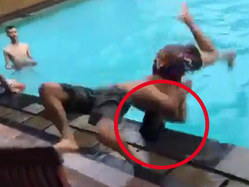 Hovuzda qorxunc olay - VİDEO