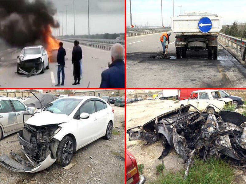 Bakıda yol qəzasında yanaraq ölən şəxs