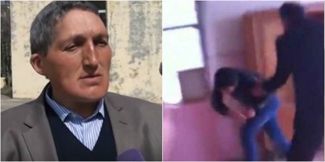 Tovuzda müəllim şagirdi hamının gözü qarşısında belə döydü - VİDEO