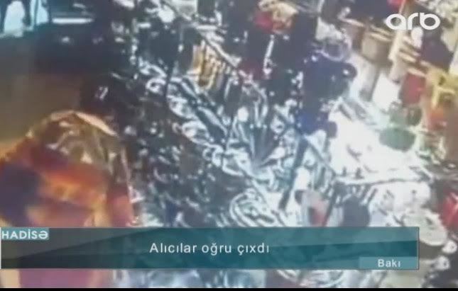 Ticarət Mərkəzində oğurluq anbaan kameraya düşdü - VİDEO