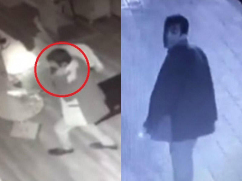 Bakıda qeyri-adi oğurluq - Qulağında telefon gözəllik salonunu soydu - VİDEO