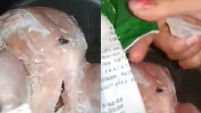 Bakıda mağazada qurd basmış toyuq əti satılır - VİDEO