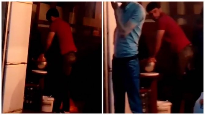 Bakı dönərxanasında iyrənc mənzərə - VİDEO