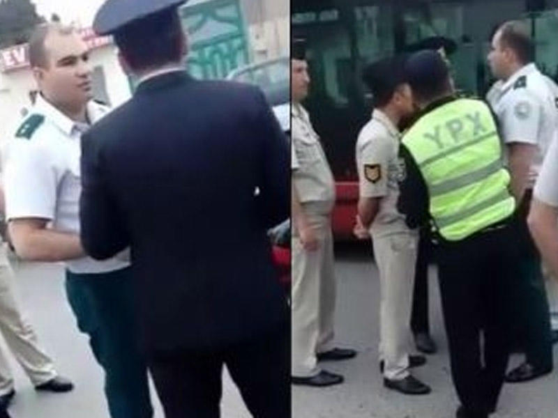 Bakıda yol polisləri ilə sərhədçilər arasında mübahisə: 