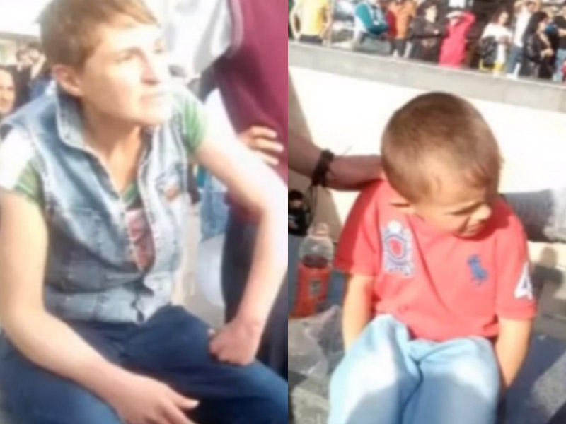 Bakıda ana küçədə 5 yaşlı oğlunu vəhşicəsinə döydü - VİDEO