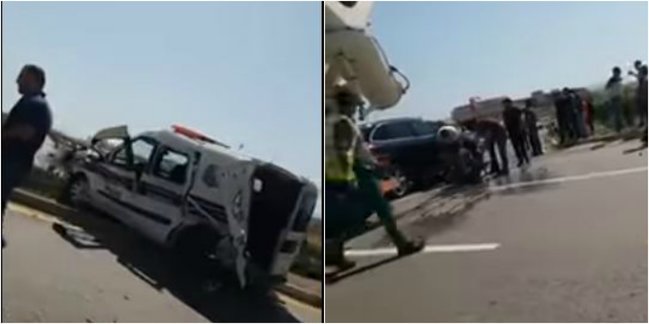 Azərbaycanlı polisin öldüyü avto qəzadan ANBAN VİDEO