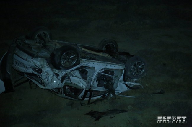 Bakıda yol polisi rəisinin oğlu ağır qəzaya düşdü - Yaralananlar var / VİDEO