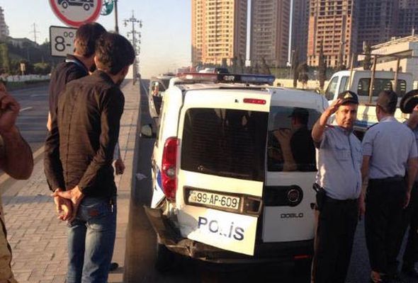 POLISIN AVTOMOBILI VURULDU – FOTO