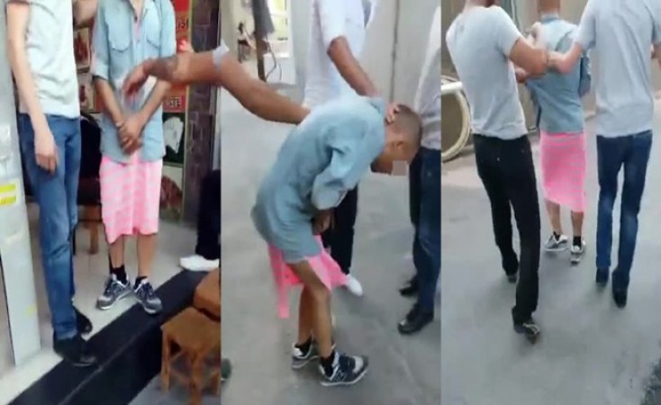 KIŞIYƏ QADIN PALTARI GEYINDIRIB KÜÇƏDƏ GƏZDIRDILƏR - -VIDEO