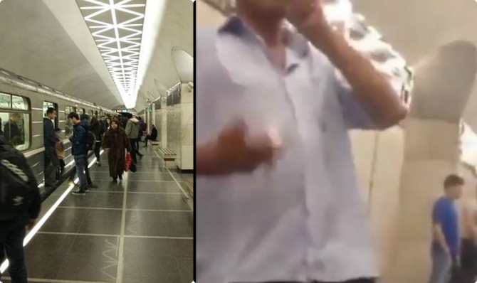 Bakı metrosunda sərnişinlə polis arasında mübahisə: 