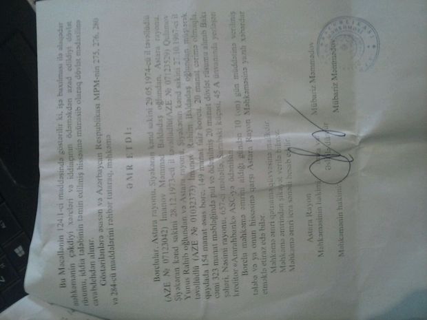 Azərbaycanda məhkəmə ölüyə pul cəzası təyin edib - FOTO