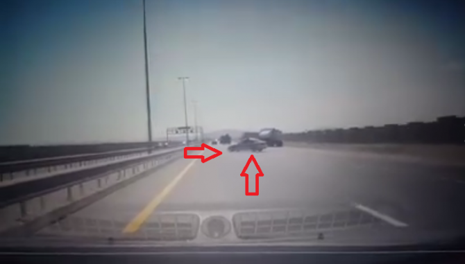 Yol polisindən magistral yolda kobud qayda pozuntusu (VİDEO)