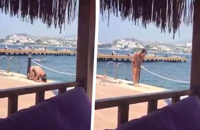 Bikinidə namaz qıldı - İnanılmaz görüntülər