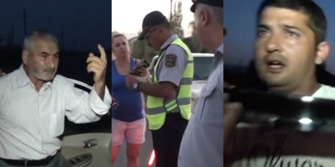 Polislə sürücülər arasında gərgin anlar: 