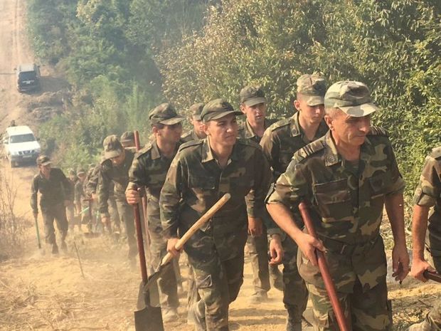 Hava şəraiti Qəbələdə yanğının söndürülməsində çətinlik yaradır – FOTO