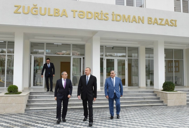 Prezident Zuğulbada tədris idman bazasının açılışında iştirak edib - YENİLƏNİB