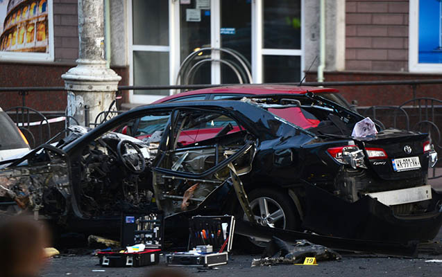 Kiyevdə avtomobil belə partladıldı - Video