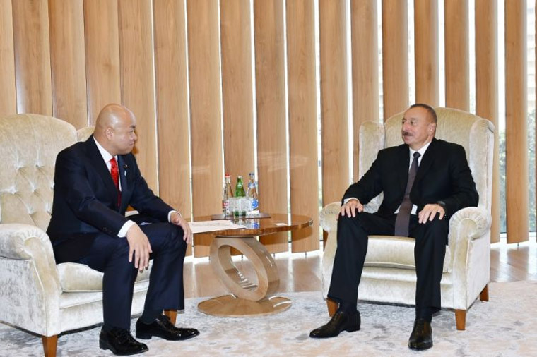 Prezident İlham Əliyev Yaponiyanın xarici işlər nazirinin parlamentari müavini ilə görüşüb