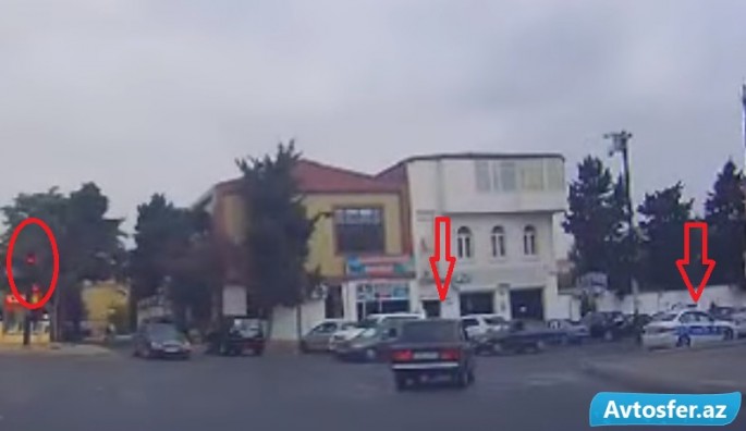Qanunu pozan sürücü polisi görüb GÖRÜN NƏ ETDİ - VİDEO