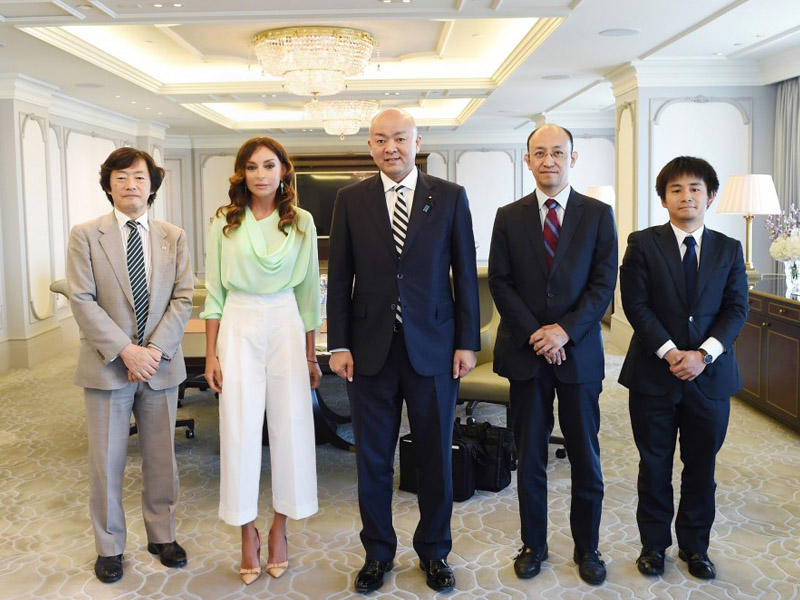 Birinci Vitse-prezident Mehriban Əliyeva Yaponiyanın xarici işlər nazirinin parlamentari müavini ilə görüşdü