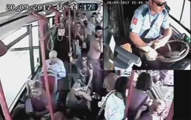 Bu avtobus sürücüsü ilə bağlı şikayət edildi - Video