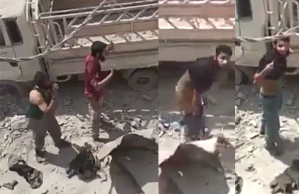 Silahlı vəhhabilər dəstə halında təslim olub, şalvarlarını soyundular (Video izlə)