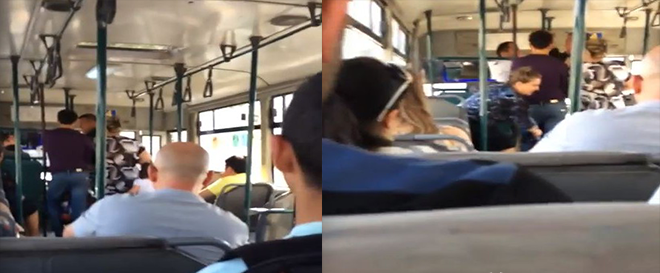 Bakıda, avtobusda sürücü və sərnişinin əlbəyaxa davaya çıxdı - VİDEO