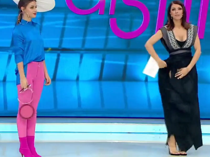 Kanal D-nin aparıcısı canlı yayımda biabır oldu - VİDEO - FOTO