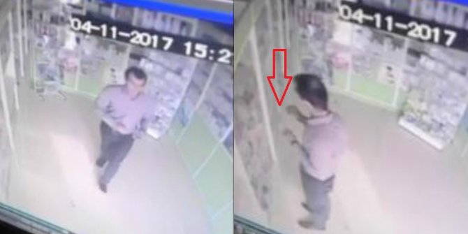 Aptekdə daha bir fırıldaqçılıq - pulu cibinə qoyub qaçdı (VİDEO)