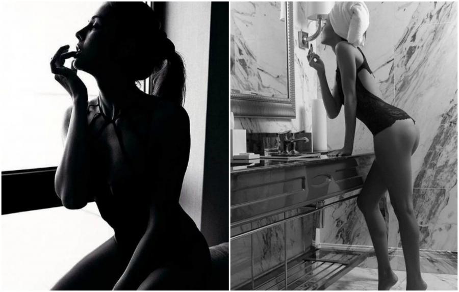 Azərbaycanlı modeldən yarıçılpaq fotolar