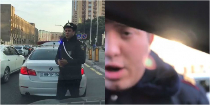 Bakıda polislə sürücü arasında qalmaqal: 