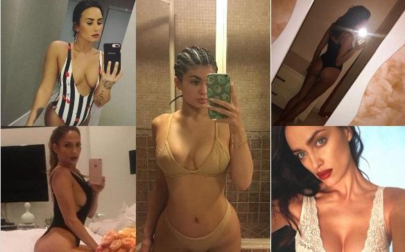 Ayna qarşısında selfi çəkdirməyi sevən məşhurlar - fotolar
